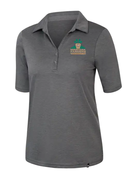TravisMathew Womens Black Heather Sunsetters Polo w/Minn-Dak Farmers Cooperative Logo