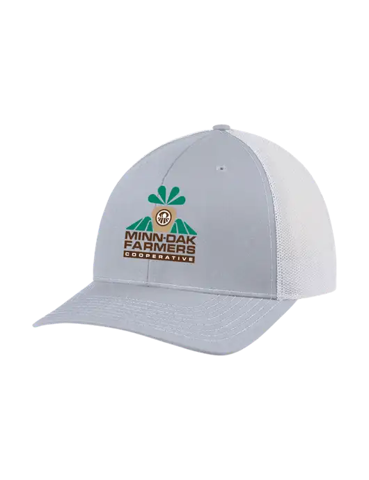 Richardson Adjustable Snapback Original 112 Trucker Cap Light Heather Grey w/White Mesh w/Minn-Dak Farmers Cooperative Logo