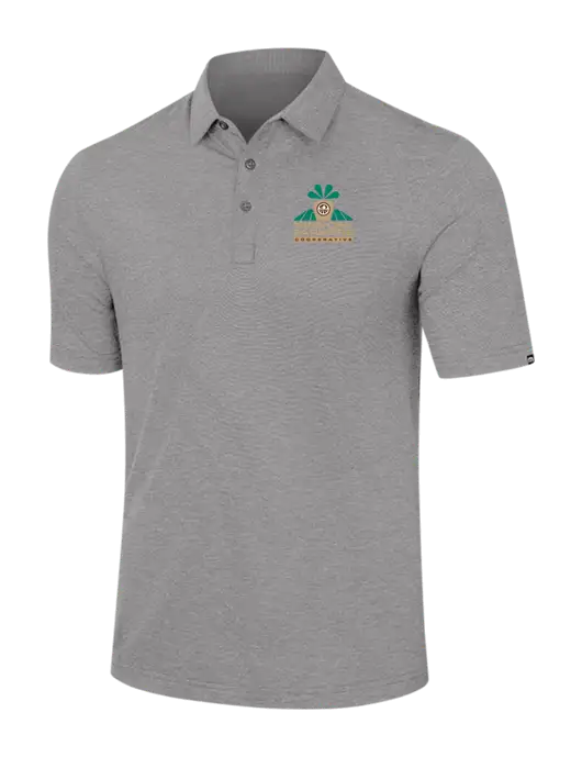 TravisMathew Light Grey Heather Sunnyvale Polo w/Minn-Dak Farmers Cooperative Logo
