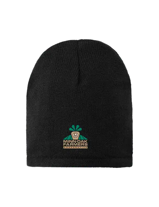 Black Fleece-Lined Beanie Cap w/Minn-Dak Farmers Cooperative Logo