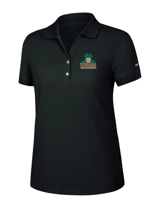 Nike Womens Dri-FIT Classic Black Polo w/Minn-Dak Farmers Cooperative Logo