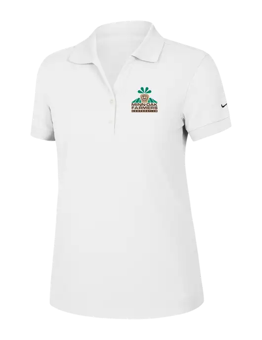 Nike Womens Dri-FIT Classic White Polo w/Minn-Dak Farmers Cooperative Logo