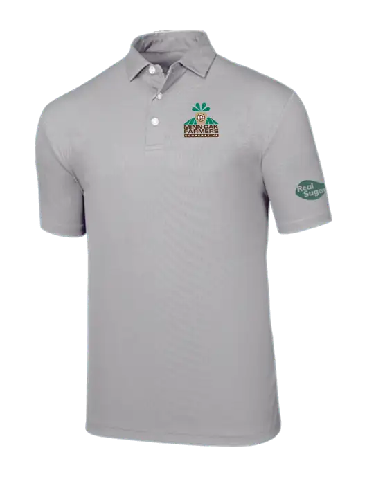 Callaway Birdseye Light Grey Polo w/Minn-Dak Farmers Cooperative Logo, Real Sugar Logo