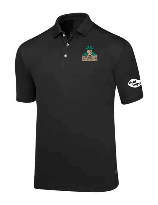 Callaway Core Black Performance Polo w/Minn-Dak Farmers Cooperative Logo, Real Sugar Logo