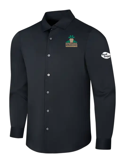 Black City Stretch Shirt w/Minn-Dak Farmers Cooperative Logo, Real Sugar Logo