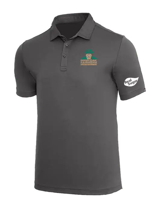 TravisMathew Med Dark Grey Coto Performance Polo w/Minn-Dak Farmers Cooperative Logo, Real Sugar Logo