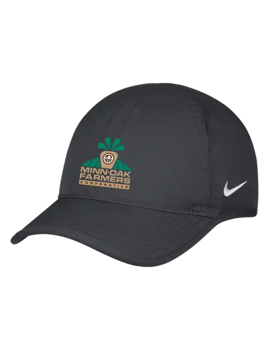 Nike Charcoal Featherlight Cap w/Minn-Dak Farmers Cooperative Logo, Real Sugar Logo