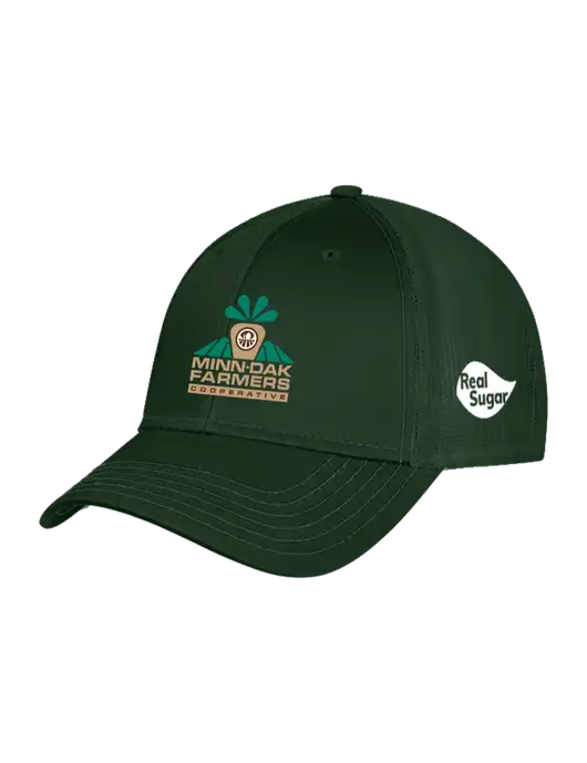 Dark Green Mesh Trucker Cap Snap Back w/Minn-Dak Farmers Cooperative Logo, Real Sugar Logo