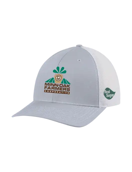 Richardson Adjustable Snapback Original 112 Trucker Cap Light Heather Grey w/White Mesh w/Minn-Dak Farmers Cooperative Logo, Real Sugar Logo